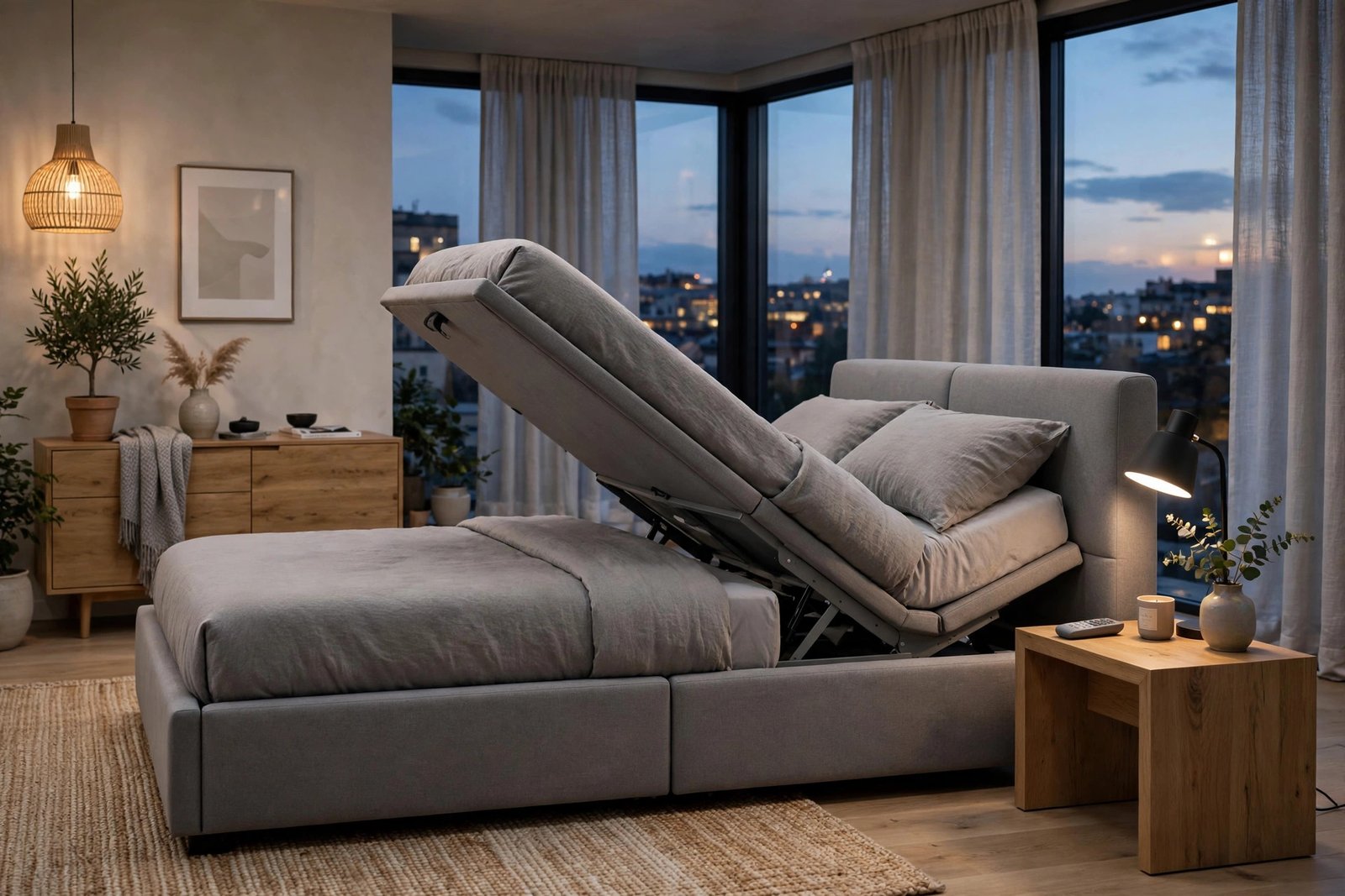 Adjustable California king bed bases