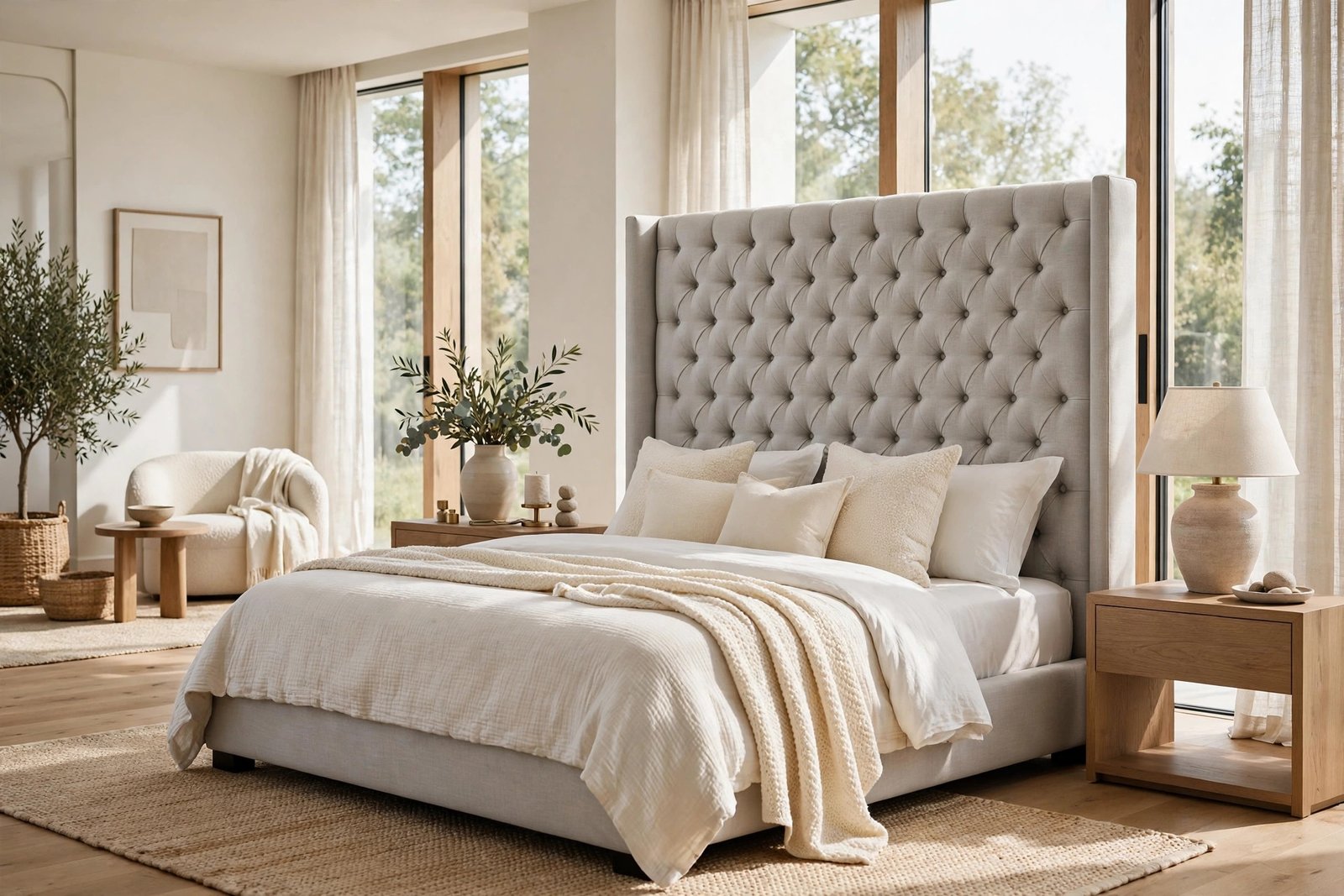 Upholstered California king beds